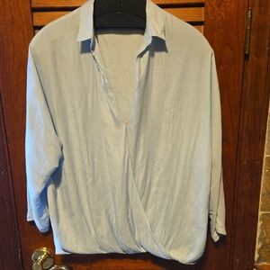 Zara Soft Blue Women's Blouse